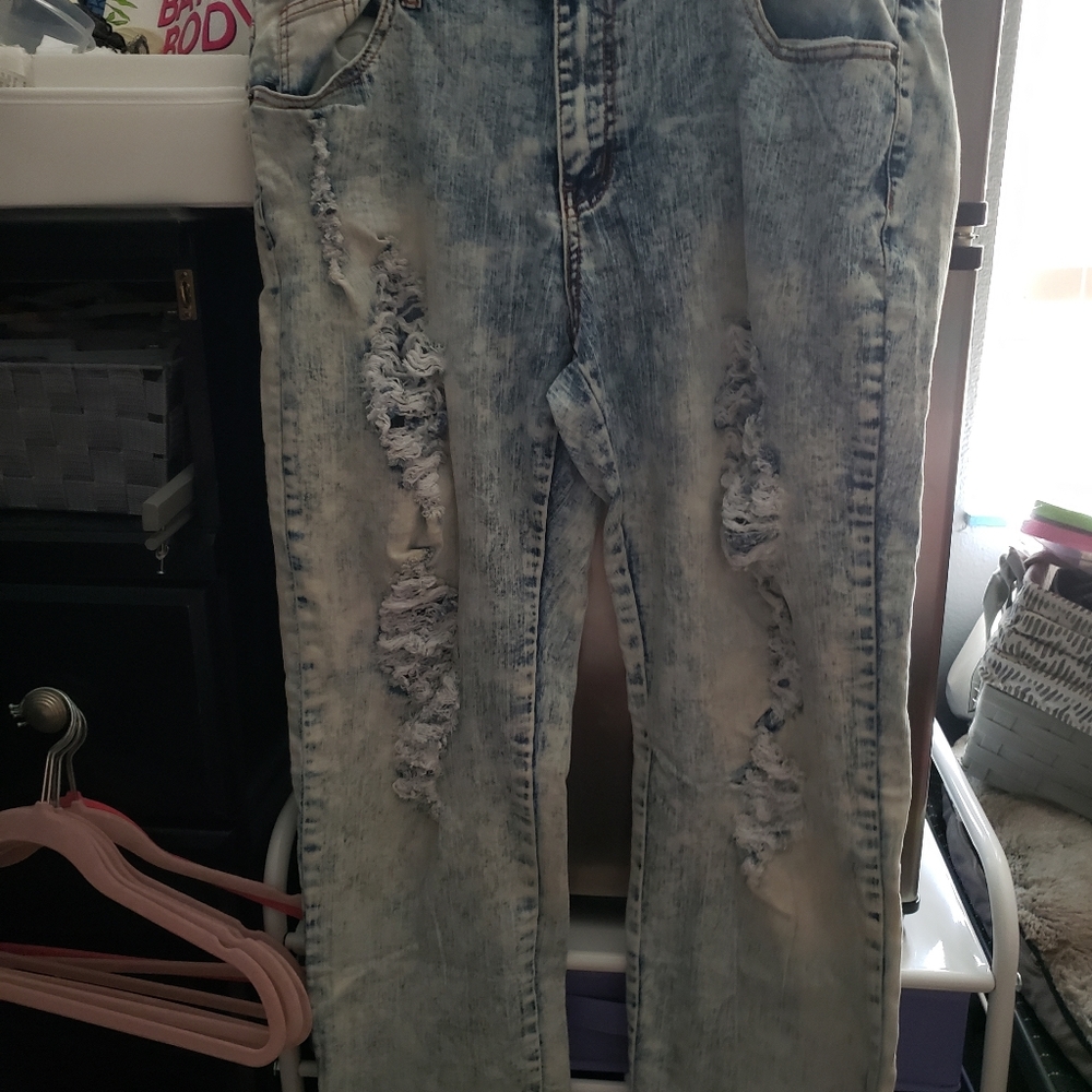 Distressed jeans